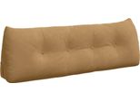 Vidaxl Cuscino Per Lo Schienale Marrone 140 X 24 X 50 Cm In Velluto