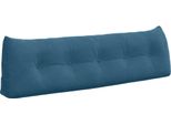 Vidaxl Cuscino Per Lo Schienale Blu 160 X 24 X 50 Cm In Velluto