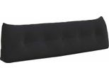 Vidaxl Cuscino Per Lo Schienale Nero 160 X 24 X 50 Cm In Velluto