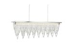 Lampada A Sospensione Led, Cristalli, Acciaio Inox, H 115 Cm, Drape