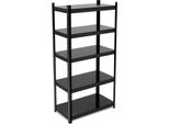 Relaxdays Scaffale Metallico Per Carichi Pesanti Nero 5 Livelli