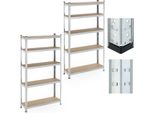 Set Di 2 Ripiani Per Carichi Pesanti Relaxdays Con 5 Livelli