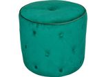 Hocker Home Affaire, GrüN, B:50Cm H:45Cm T:50Cm, Samtbezug 100% Polyester, Hocker, Polsterhocker Sitzhocker