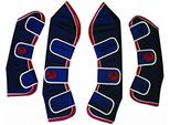 Stivali Da Trasporto Weatherbeeta Con Pattine Larghe, Lunghi WB817 (Pony) (Blu Navy/Rosso/Bianco)