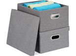 Relaxdays 10031603_111 2 Relaxdays Aufbewahrungsbox 25,0 L Grau 34,5 X 42,0 X 20,5 Cm