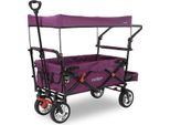 Carrello Pieghevole Da Giardino Fuxtec FX-CT800 Con Tettuccio Parasole Viola Purpur