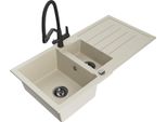 Mexen Andres Lavello In Granito Con 1,5 Vasche E Scolapiatti E Miscelatore Duo, Beige - 6515-69-671701-70-B