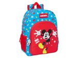 Zaino Scuola Mickey Mouse Clubhouse Fantastic Azzurro Rosso 33 X 42 X 14 Cm
