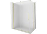 Mexen Velar Cabina Doccia Scorrevole 140 X 80 Cm, Ghiaccio, Oro Spazzolato - 871-140-080-31-55