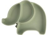 Piatto In Silicone Per Bambini, Diviso, Elefante Verde, 23,5X19X3,5 Cm