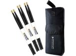 Keepdrum 5BB Bacchette Nere 3 Paia Con Borsa Portabacchette