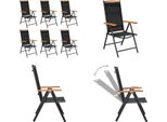 Vidaxl Sedie Da Giardino Pieghevoli 6 Pz. Tessuto Nero - Sedia Da Giardino - Sedie Da Giardino - Sedia Pieghevole - Sedie Pieghevoli