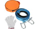 Jiubiaz Corda Di Traino Blu 5 Cm X 5 M Portata Fino A 8 Tonnellate Con 2 Moschettoni Incl. Borsa
