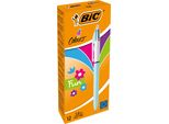 Bic 4 Colours Verde, Rosa, Viola, Turchese Penna A Sfera Retrattile A Clip Medio 12 Pz