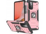 Wozinsky Anello Armatura Custodia Ibrida Blindata + Supporto Magnetico Samsung Galaxy A72 4G Rosa