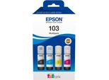 Epson 103 Multipack - Confezione Da 4 Pezzi - Nero, Ciano, Magenta, Giallo - Originale - Inchiostro Di Ricarica - Per Epson L1210, L3210, L321