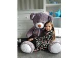 Orsacchiotto Xxl 160 Cm - Peluche Grande - Peluche Con Nastro - Bianco Grigio