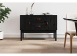 Maison Exclusive - Credenza Nera 110X40X78 Cm In Legno Massello Di Pino