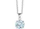 New Bling 9NB 0018 Collana In Argento Con Ciondolo - Zirconi Tondi 10 Mm - Lunghezza 40 + 5 Cm - Argento / Blu