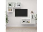 Maison Exclusive - Mobili Tv A Parete 4 Pz Bianco In Legno Multistrato