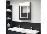 Syfax™ Armadietto Bagno Con Specchio E Led Grigio Lucido 50X13X70 Cm