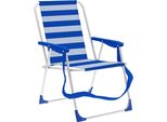 Marbueno Sedia Pieghevole In Alluminio A Strisce Blu E Bianche Per Spiaggia E Piscina 53X56X78 Cm 10312