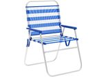 Marbueno Sedia Pieghevole In Alluminio A Strisce Blu E Bianche Per Spiaggia E Piscina 52X56X80 Cm 10313