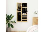 The Living Store Armadio Portagioie Con Specchio A Parete 30X8,5X106 Cm