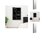 Vidaxl Armadio Portagioie A Specchio Con Illuminazione Led A Parete Nero - Specchio