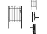 Vidaxl Cancello Per Recinzione A Un'anta In Acciaio A Forma Di Arco 1 X 1,2 M Nero - Cancelli Da Giardino