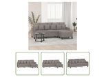 The Living Store Divano A 3 Posti Con Poggiapiedi In Tessuto Taupe 180 Cm