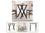 The Living Store Tavolo Da Pranzo X-Frame 80X50X75 Cm In Pino Massiccio E Ghisa