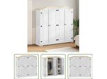 The Living Store Armadio Bianco 194X52X186 Cm In Legno Di Pino Massiccio