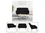 The Living Store Panca Nera 110X76X80 Cm In Velluto