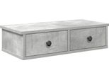 Vidaxl Scaffale A Muro Con Cassetti In Cemento Grigio 60X28X15 Cm Materiale In Legno