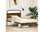 Vidaxl Struttura Letto Senza Materasso 90X190 Cm Rovere Fumé Materiale A Base Di Legno