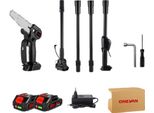 Motosega Elettrica Telescopica, Potente Motore Da 3500 W, Lunghezza Di Taglio Di 6 Pollici, 2 Batterie Spina Ue