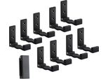 10 Pezzi Gancio Pieghevole Multifunzionale | Gancio Da Parete Pieghevole | Gancio Per Asciugamani Da Parete A 90° Gradi | Supporto Per Cuffie - Colore [Nero] - Gancio Per Cappotto In Lega Di Alluminio | Gancio Per Armadio | Gancio Per Asciugamani Da Parete