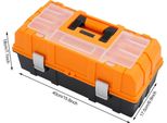 Cassetta Porta Attrezzi, Design Resistente, Sistema Di Chiusura Sicuro, Arancione Nero
