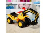 Escavatore Con Sedile Con Vano Portaoggetti Integrato E 3 Pietre E Casco Escavatore Per Bambini Escavatore Per Sabbia Cavalcabile Giallo