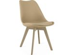 Mark Sedia Beige Scuro Con Cuscino In Ecopelle Per Cucina Sala Da Pranzo