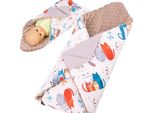 Fascia Per Bambole Con Tasche Bobo Coperta Per Bambole In Cotone E Minky - Gattino