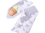 Fascia Per Bambole Con Tasche Bobo Coperta Per Bambole In Cotone E Minky - Stelle E Gufi