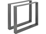 Set Di 2 Gambe Per Tavolo Da Pranzo "Makers"" 80 X 72 Cm Acciaio Grigio Acciaio"