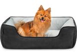 Lionto 2-In-1 Hundekissen Aus Wildlederimitat, 80X60 Cm, Schwarz/Grau /2