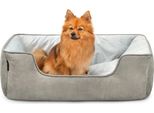 Lionto 2-In-1 Hundekissen Aus Wildlederimitat, 80X60 Cm, Hellgrau/Dunkelgrau /2