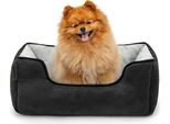 Lionto 2-In-1 Hundekissen Aus Wildlederimitat, 60X50 Cm, Schwarz/Grau /2