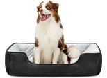 Lionto 2-In-1 Hundekissen Aus Wildlederimitat, 110X80 Cm, Schwarz/Grau /2