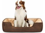 Lionto 2-In-1 Hundekissen Aus Wildlederimitat, 110X80 Cm, Braun/Beige /2