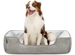Lionto 2-In-1 Hundekissen Aus Wildlederimitat, 110X80 Cm, Hellgrau/Dunkelgrau /2
